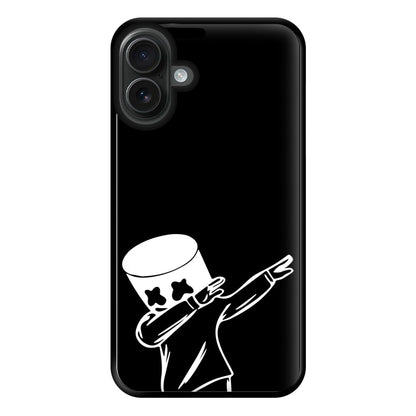 Silhouette White Helmet DJ Dab Phone Case for iPhone 16 Plus