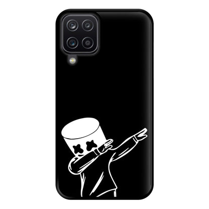 Silhouette White Helmet DJ Dab Phone Case for Galaxy A12