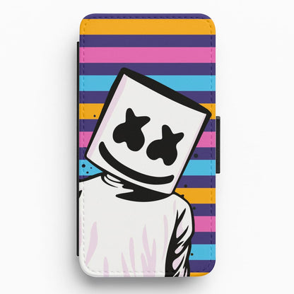 Striped Marshmello  Flip / Wallet Phone Case