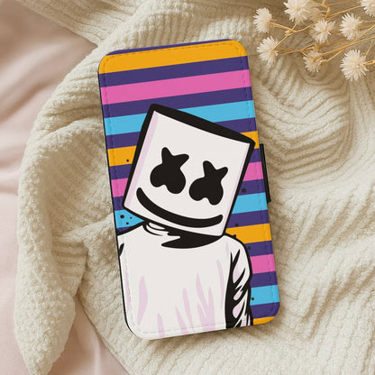 Striped Marshmello  Wallet Phone Case