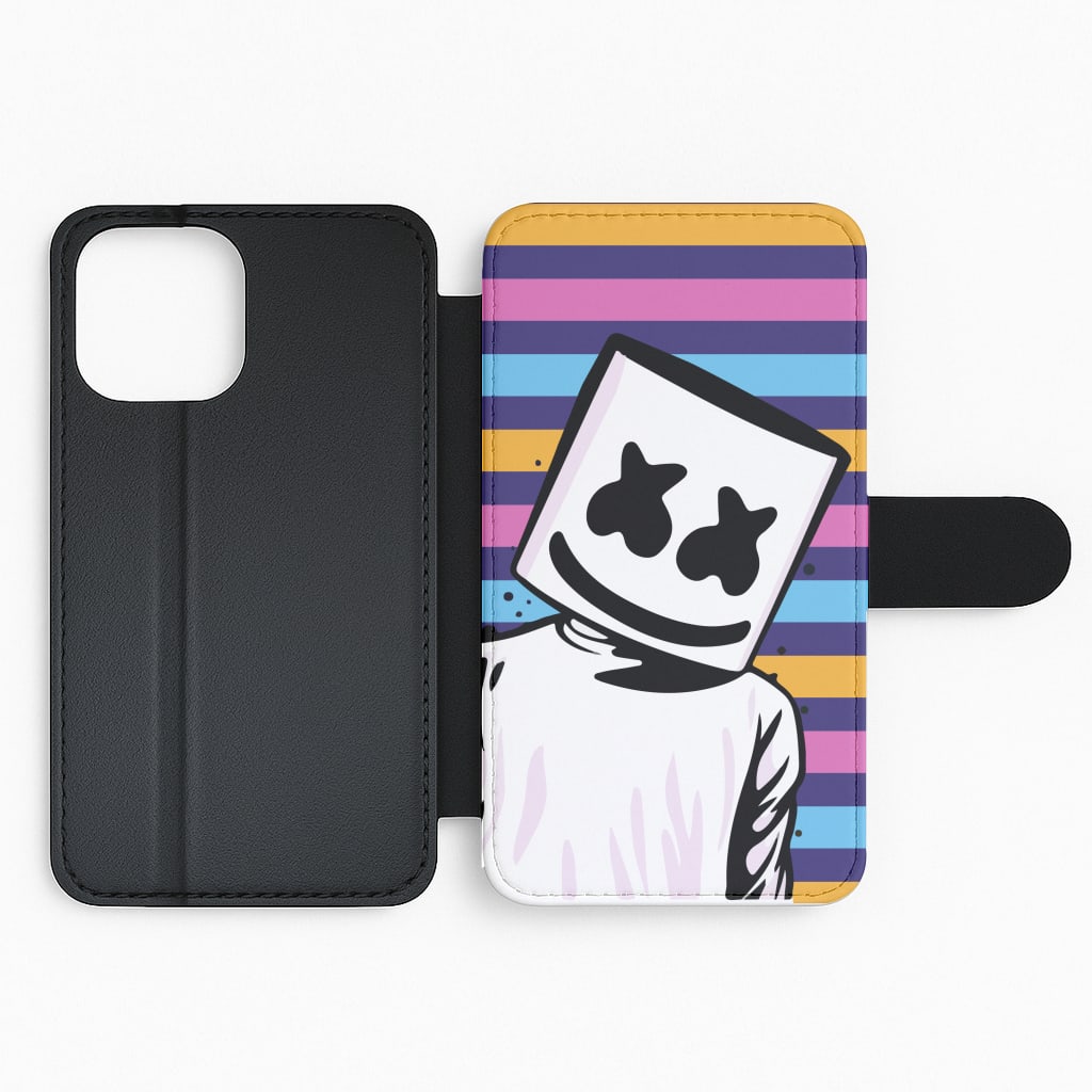Striped Marshmello  Flip Phone Case