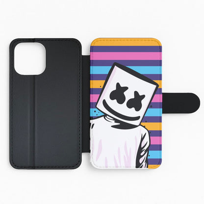 Striped Marshmello  Flip Phone Case