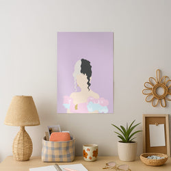 Blue And Pink Dress Art Print