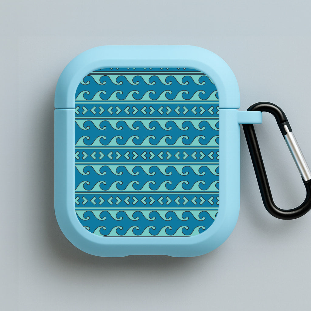 Pattern 3 Blue AirPods Case