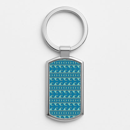 Pattern 3 Silver Keyring