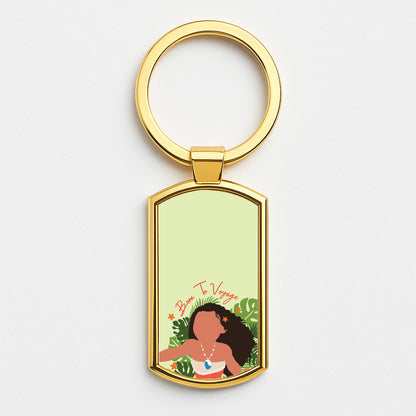 Born To Voyage Gold Keyring