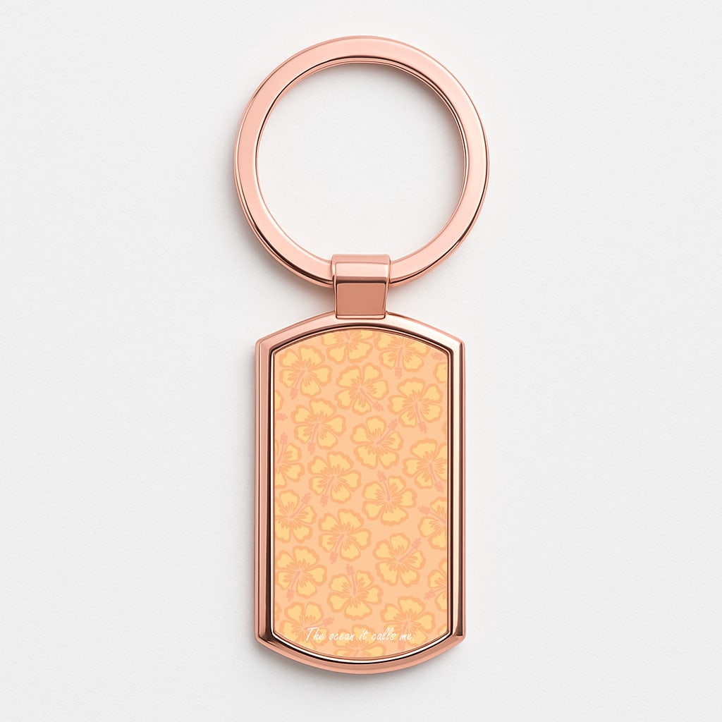 The Ocean It Calls Me Rose Gold Keyring