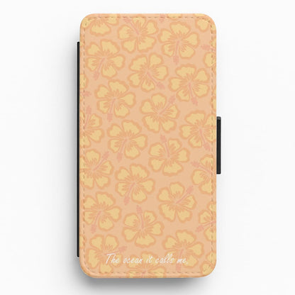 The Ocean It Calls Me Flip / Wallet Phone Case