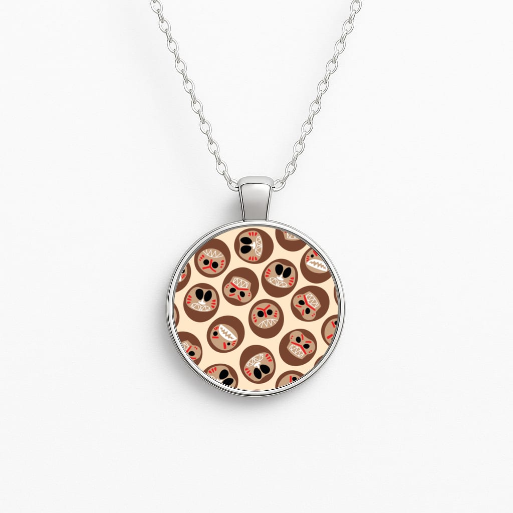 Mask Face Circle Necklace