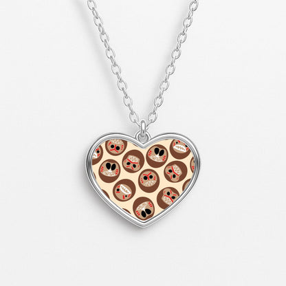Mask Face Heart Necklace