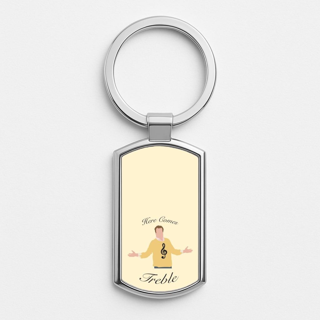Here Comes Treble Silver Keyring