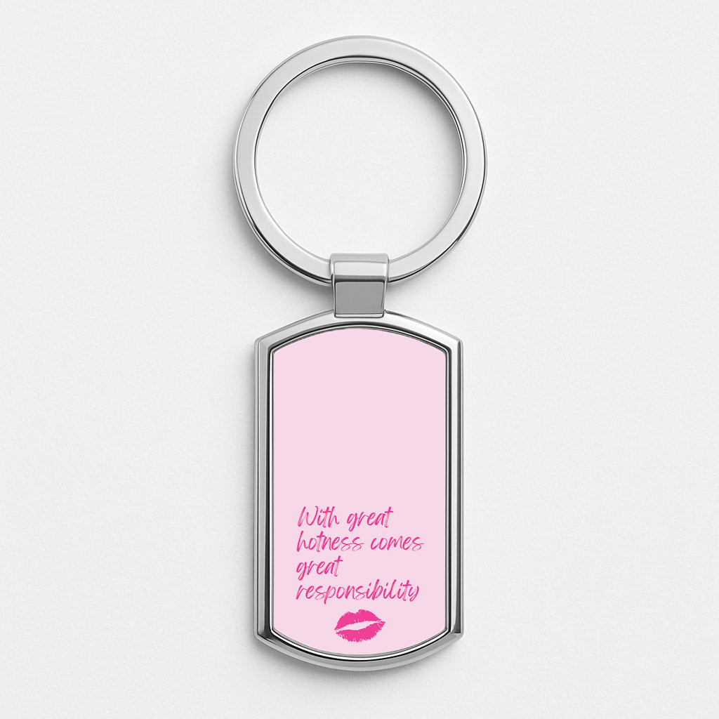 With Great Hotness  Silver Keyring