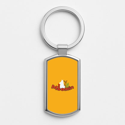 Moom Text Silver Keyring