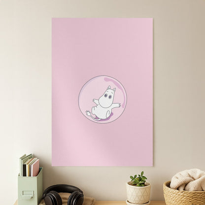 Moomin In A Pink Bubble  Poster