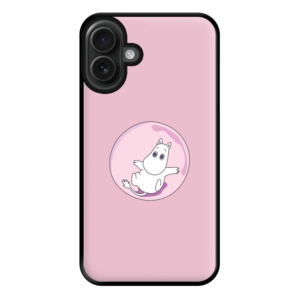 Moomin In A Pink Bubble  Phone Case for iPhone 16 Plus