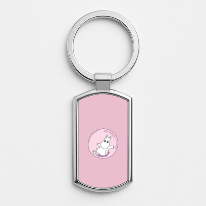Moomin In A Pink Bubble  Silver Keyring