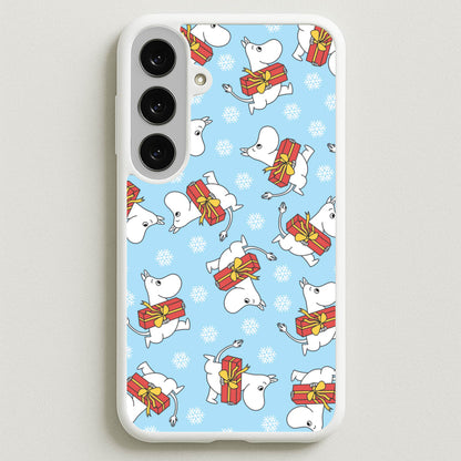 Present And Snowflakes Moom Pattern Phone Case for Galaxy S25FE