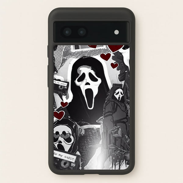Monochrome Scream Collage Phone Case - Google Pixel 7a / Standard