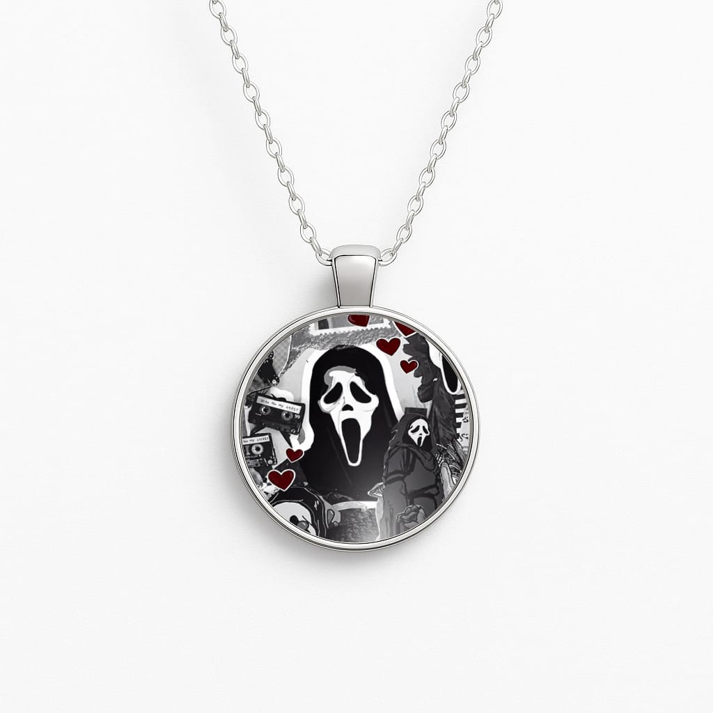 Monochrome Scream Collage Necklace