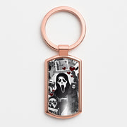 Monochrome Scream Collage Luxury Keyring 4