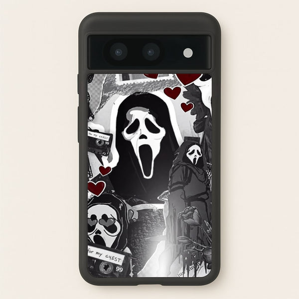 Monochrome Scream Collage Phone Case - Google Pixel 8a / Standard