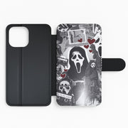 Monochrome Scream Collage Flip / Wallet Phone Case 2