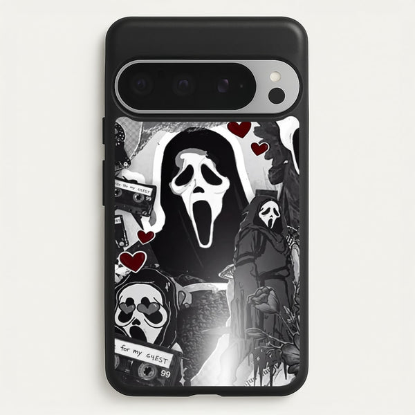 Monochrome Scream Collage Phone Case - Google Pixel 9 Pro XL / Standard