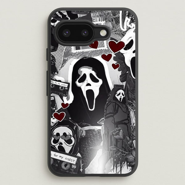 Monochrome Scream Collage Phone Case - Google Pixel 9a / Standard