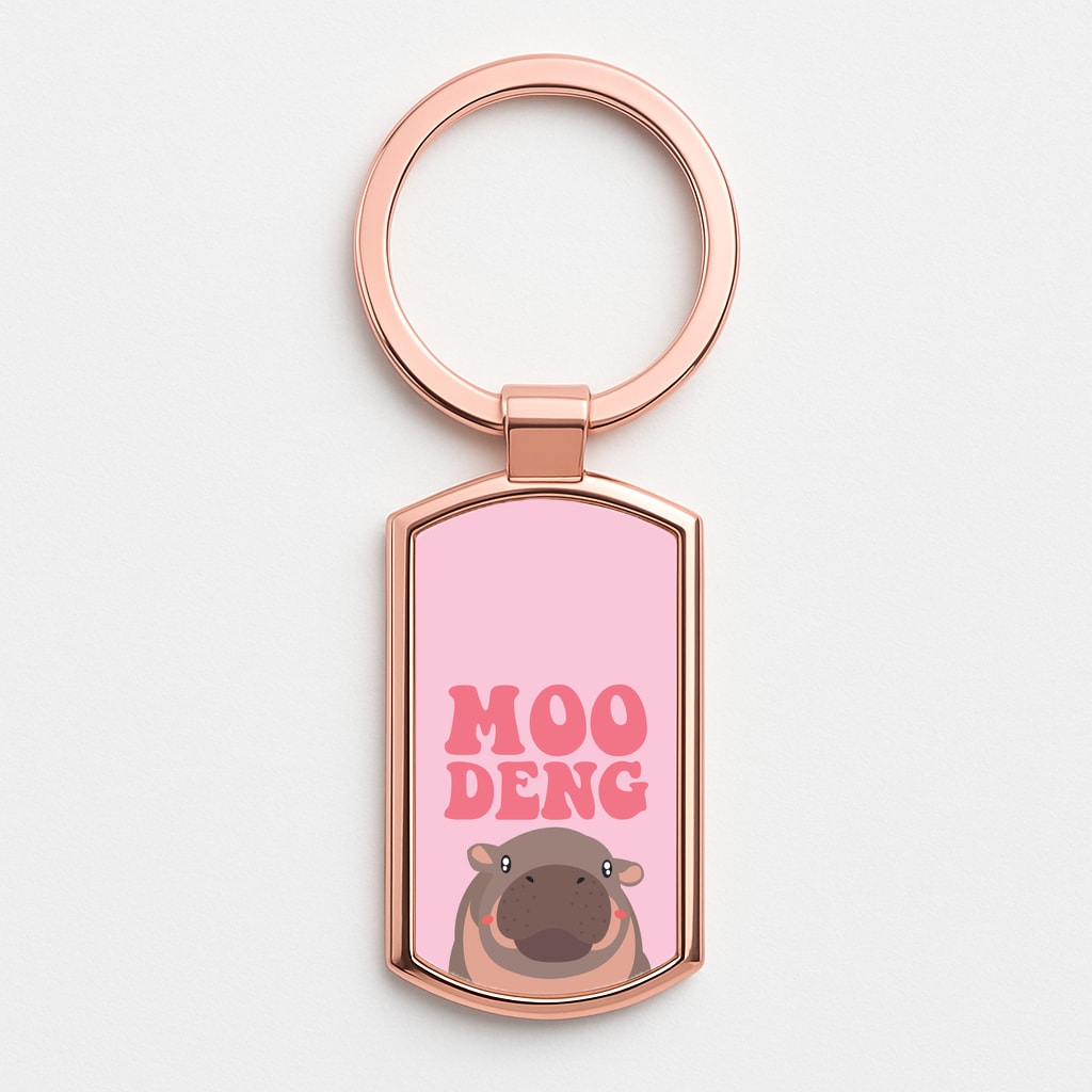 Moo Pink Rose Gold Keyring