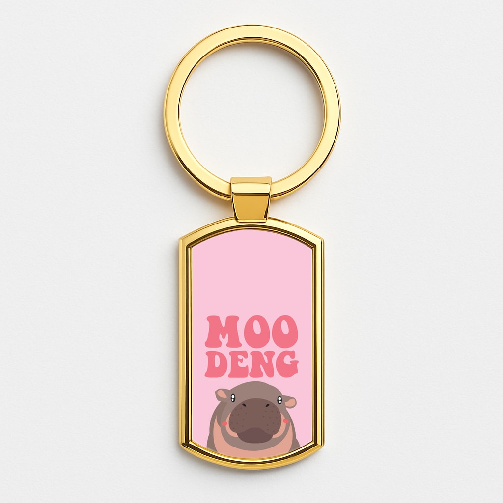 Moo Pink Gold Keyring