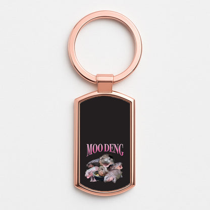 Moo Collage Rose Gold Keyring