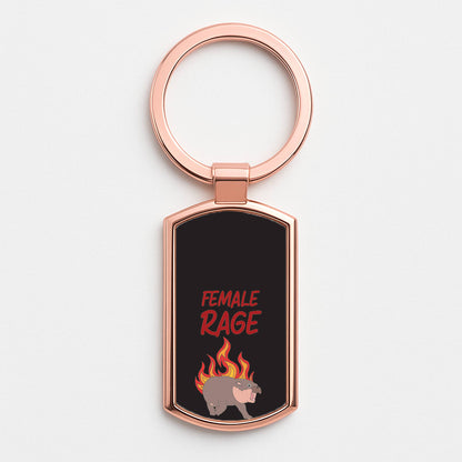 Female Rage Rose Gold Keyring