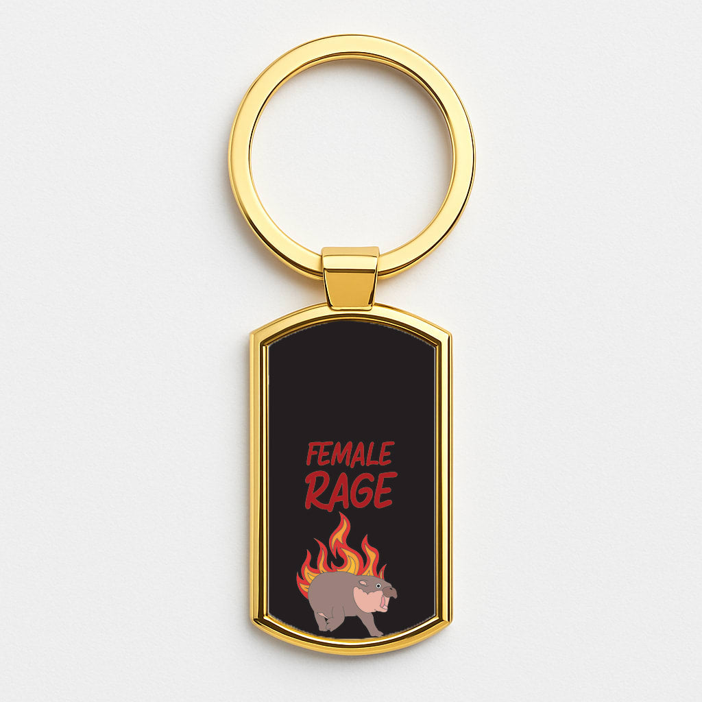 Female Rage Gold Keyring