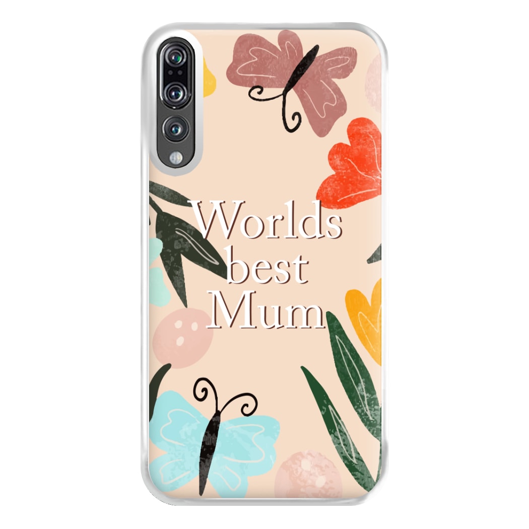 Worlds Best Mum - Floral Mother's Day Phone Case for Huawei P20 Pro