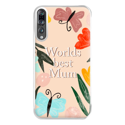 Worlds Best Mum - Floral Mother's Day Phone Case for Huawei P20 Pro