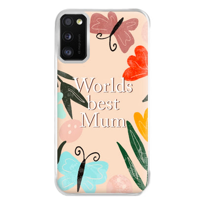 Worlds Best Mum - Floral Mother's Day Phone Case for Galaxy A41