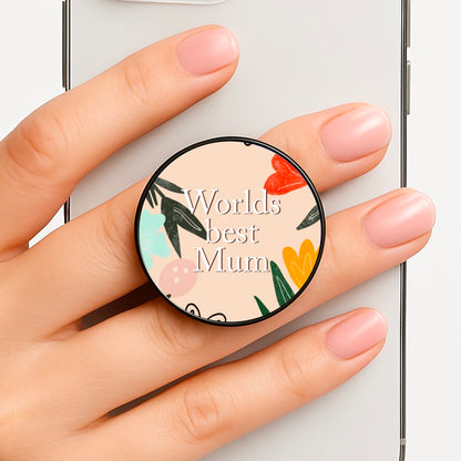 Worlds Best Mum - Floral Mother's Day Phone Grip