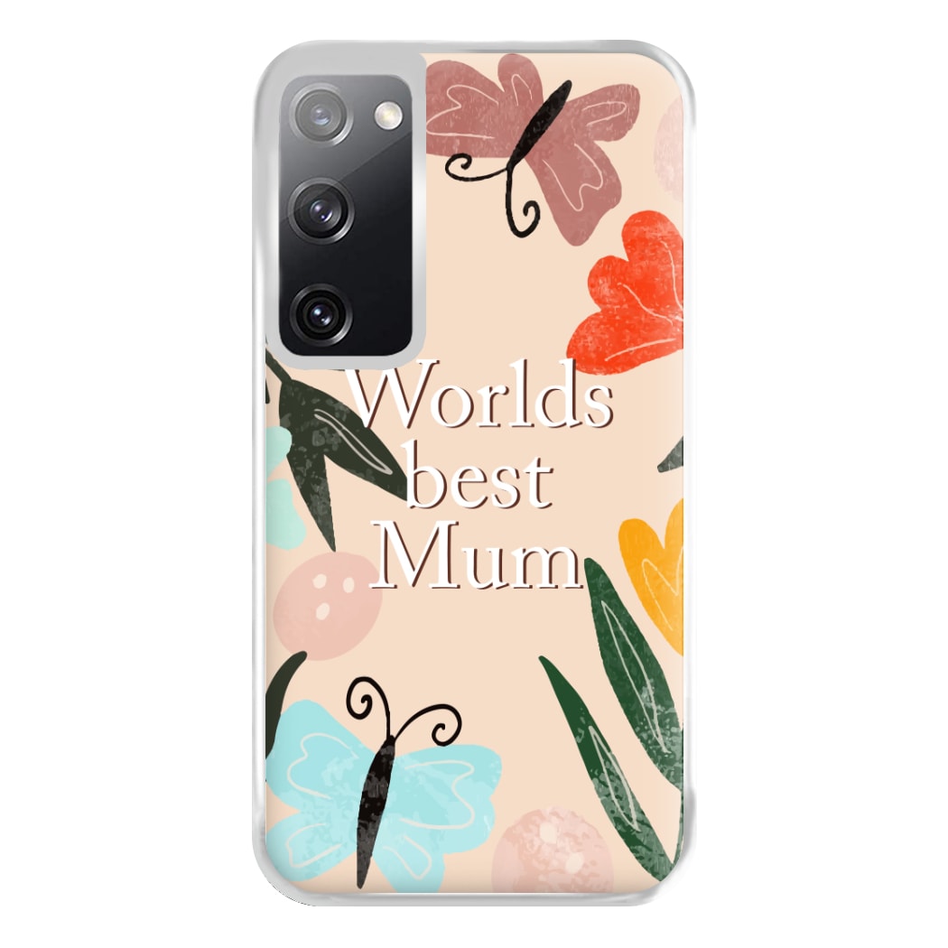 Worlds Best Mum - Floral Mother's Day Phone Case for Galaxy S20