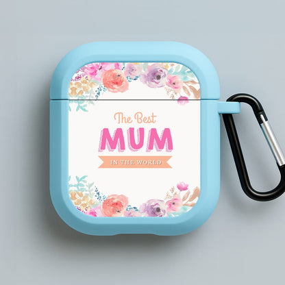 Best Mum In The World Blue AirPods Case