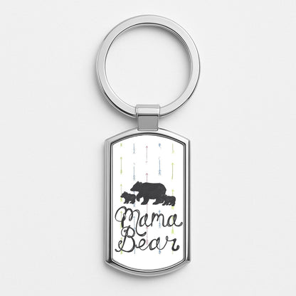 Mama Bear Silver Keyring