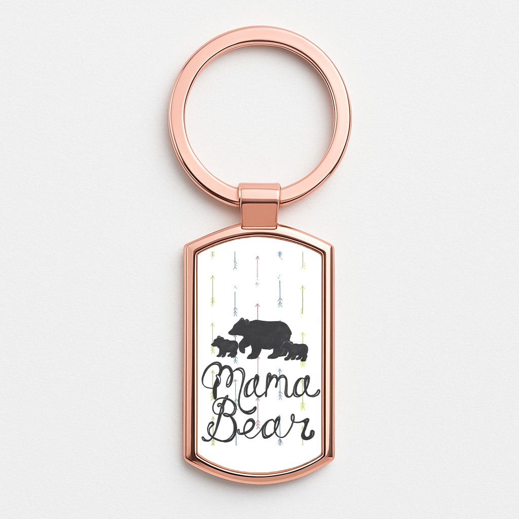 Mama Bear Rose Gold Keyring