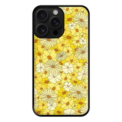 Yellow Flower Pattern - Mothers Day Phone Case for iPhone 16 Pro Max