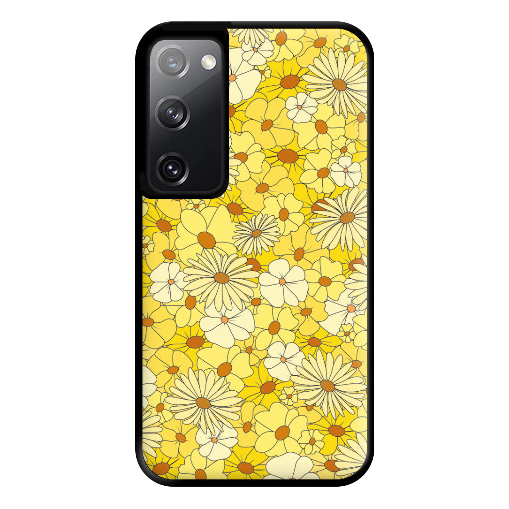 Yellow Flower Pattern - Mothers Day Phone Case for Galaxy S20