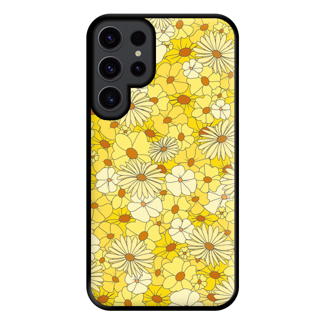 Yellow Flower Pattern - Mothers Day Phone Case for Galaxy S23 Ultra