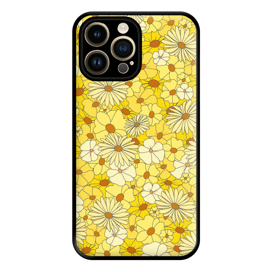 Yellow Flower Pattern - Mothers Day Phone Case for iPhone 14 Pro Max