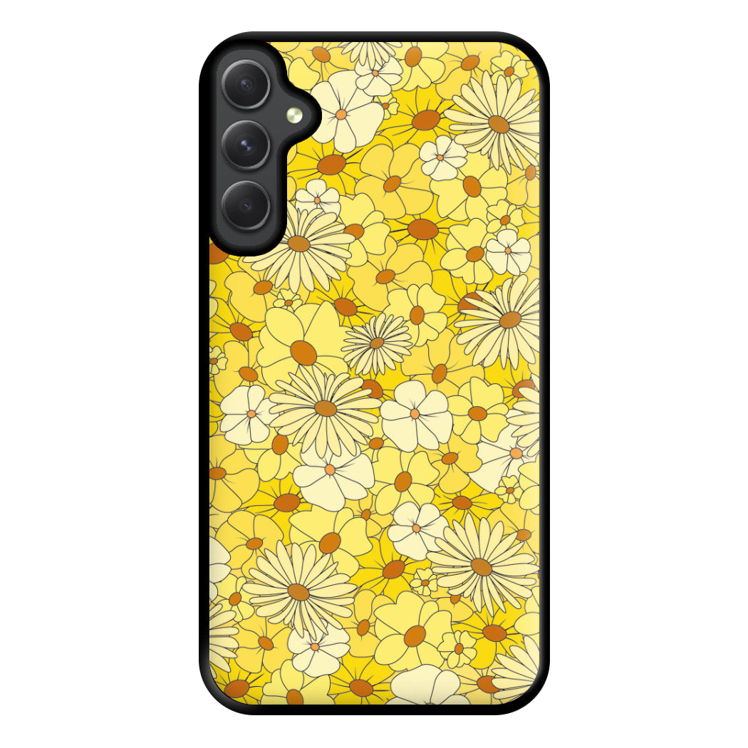 Yellow Flower Pattern - Mothers Day Phone Case for Galaxy A14