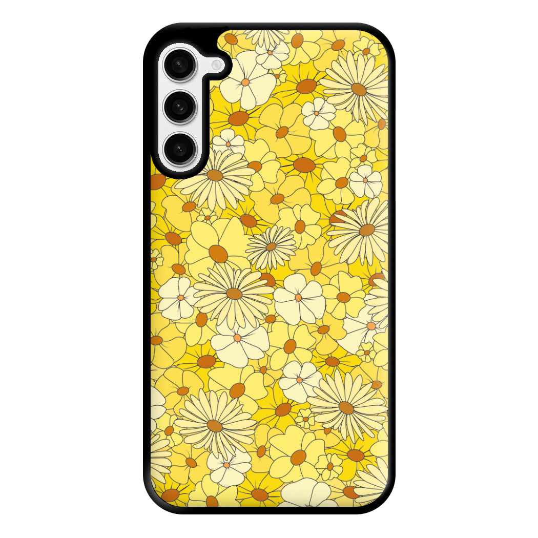 Yellow Flower Pattern - Mothers Day Phone Case for Galaxy S23 Plus