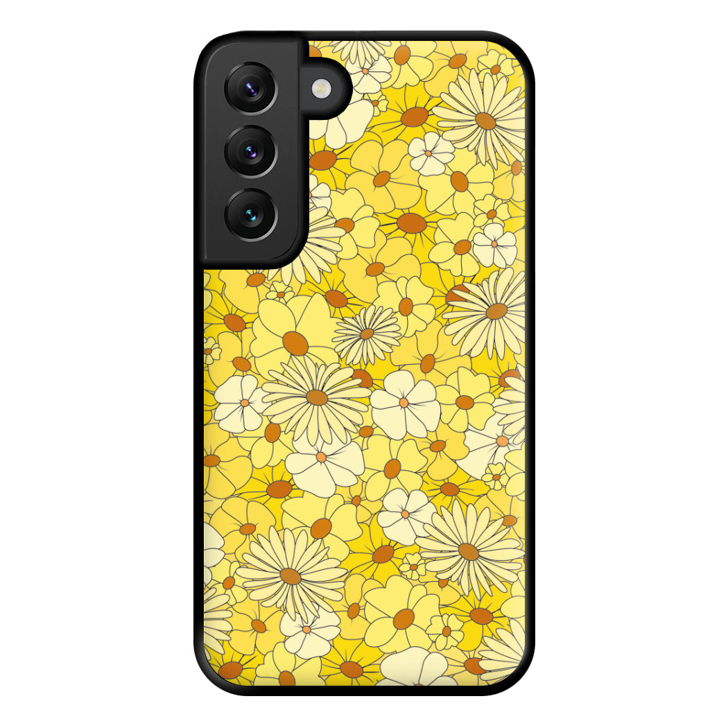 Yellow Flower Pattern - Mothers Day Phone Case for Galaxy S22 Plus