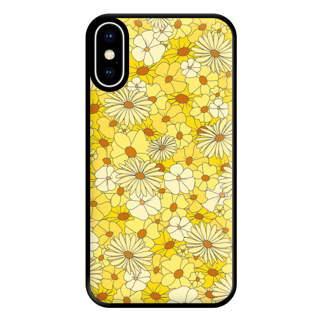 Yellow Flower Pattern - Mothers Day Phone Case for iPhone XS Max