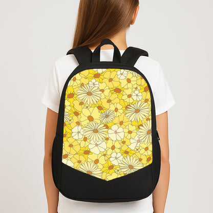 Yellow Flower Pattern - Mothers Day Large School Bag